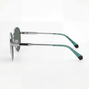 Polaroid Classic Round Sunglasses Unisex — side view, Green Polarized lens
