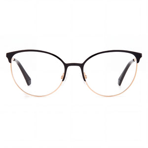 Polaroid D443 Oval Eyeglasses for Women — front view, Alloy Steel