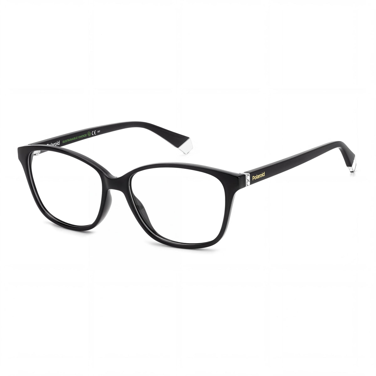 Polaroid D466 Black Rectangle Eyeglasses for Women, 55mm, Photo 1