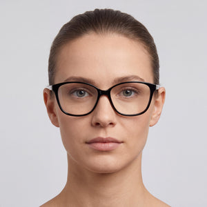 Polaroid D466 Rectangle Eyeglasses for Women — interior view, Polycarbonate demo lenses