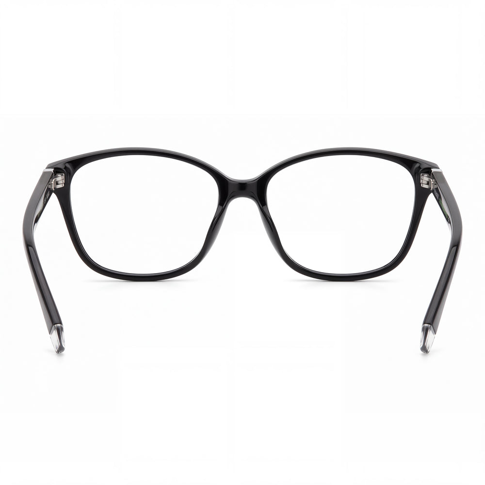 Polaroid D466 Rectangle Eyeglasses Women — side view, Black Injected temples