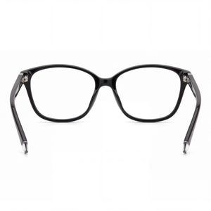 Polaroid D466 Rectangle Eyeglasses Women — side view, Black Injected temples