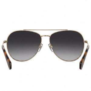 Polaroid Aviator Sunglasses for Women — interior view, Gold lens detail