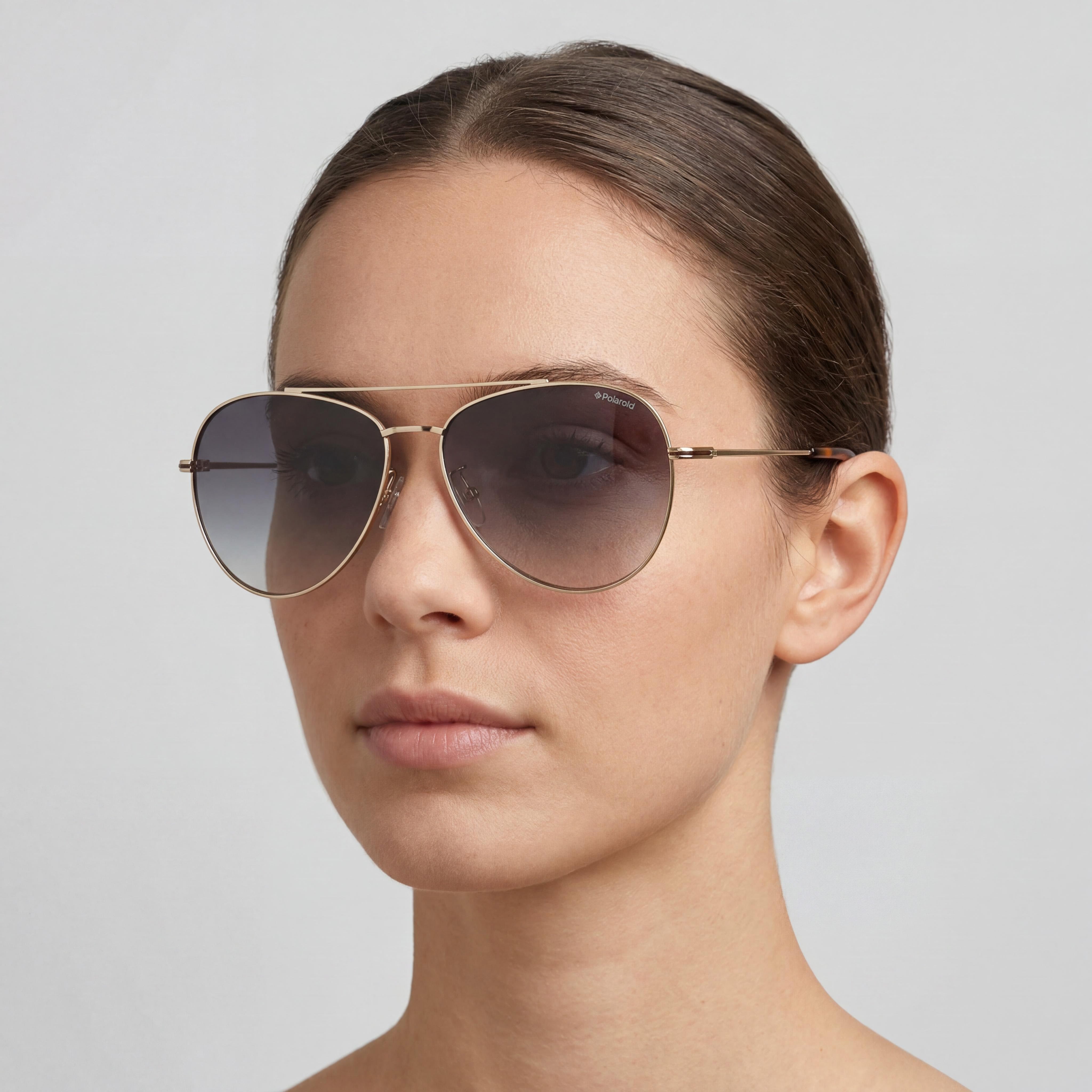 Gafas de sol polarizadas Polaroid Gold Aviator para mujer, 61 mm, Photo 5