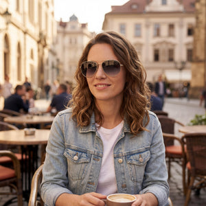 Polaroid Gold Sunglasses Women — outdoor wear, Gold lens
