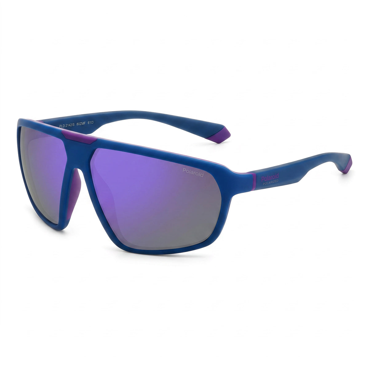 Polaroid Modern Matte Black Violet Shield Sunglasses for Men, 61mm, Photo 1