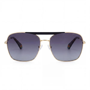 Polaroid Modern Aviator Sunglasses for Women — front view, Stainless Steel frame