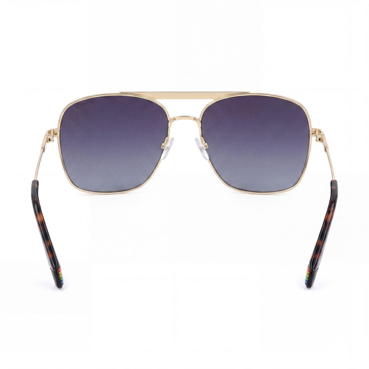 Gafas de sol de aviador Polaroid Modern en negro mate y dorado para mujer, 59 mm, Photo 3