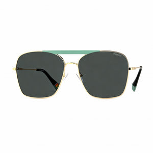 Polaroid Modern Square Sunglasses for Women — alternate view, Stainless Steel frame