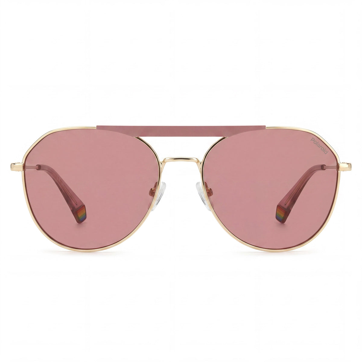 Polaroid Gold Black Rectangle Polarized Sunglasses Unisex, 57mm, Photo 2