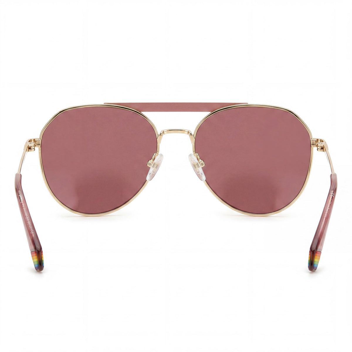 Polaroid Gold Black Rectangle Polarized Sunglasses Unisex, 57mm, Photo 4