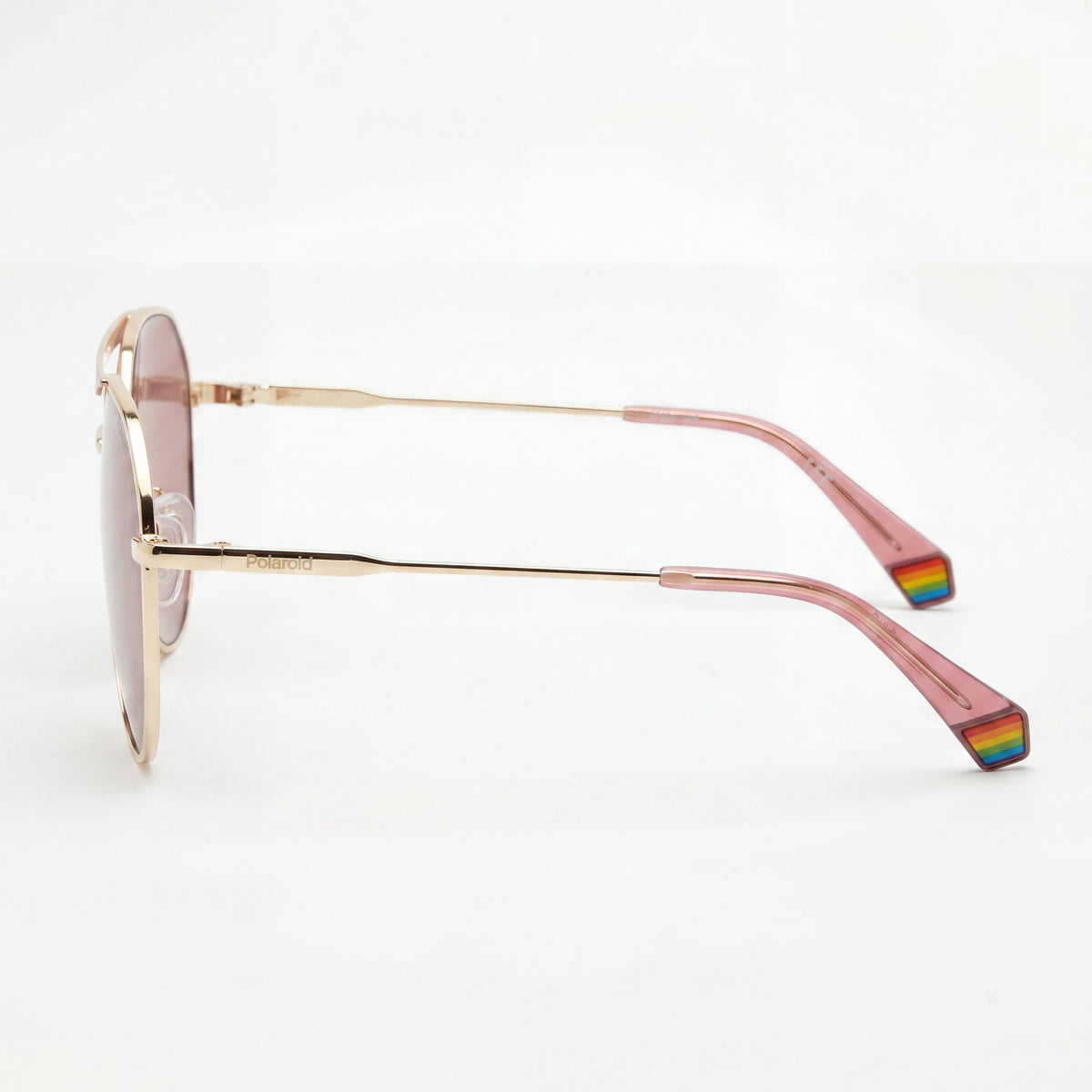 Polaroid Gold Black Rectangle Polarized Sunglasses Unisex, 57mm, Photo 3