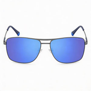 Polaroid PLD 2136 Rectangle Sunglasses for Men — front view, Stainless Steel frame