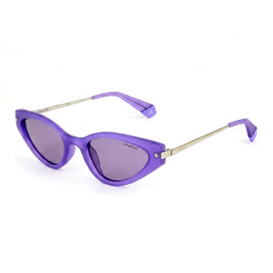 Polaroid Pld 4074/S Lilac Cat Eye Sunglasses for Women, Brown Silver lens