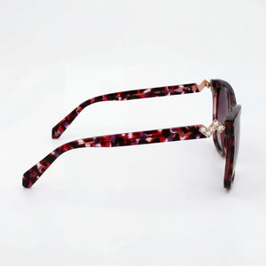 Polaroid Pld 4078/S/X Square Sunglasses Women — side view, Non-Polarized Burgundy Havana lens