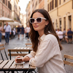 Polaroid PLD 6192/S White Sunglasses Women — outdoor wear, Brown Shaded Polarized lens