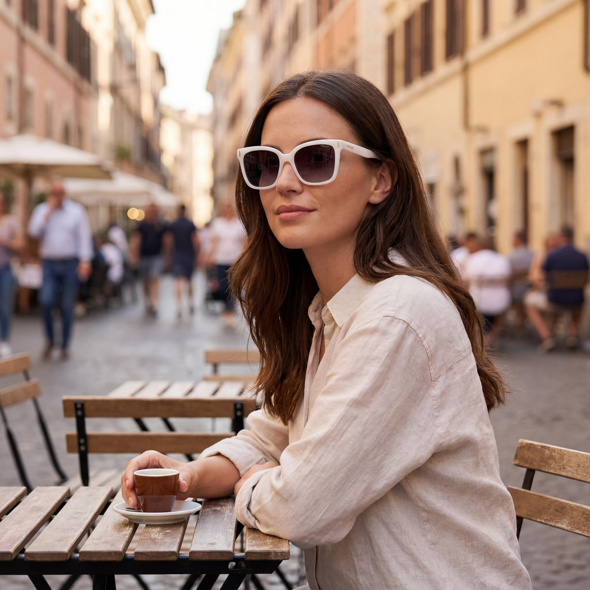 Polaroid PLD 6192/S White Square Sunglasses for Women, 54mm, Photo 6