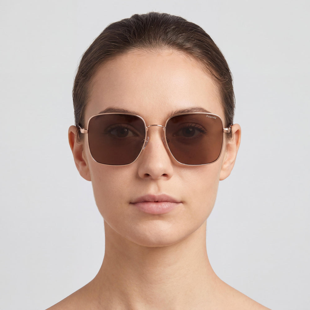 Polaroid PLD 6194/S/X Square Sunglasses Women — side view, Polarized Bronze lens