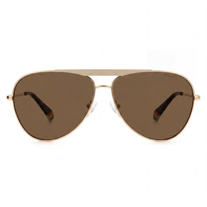 Polaroid Pld 6200/s/x Aviator Sunglasses for Women — front view, Stainless Steel frame