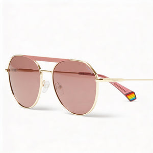 Polaroid PLD 6211/S/X Round Sunglasses Unisex — front view, Stainless Steel frame