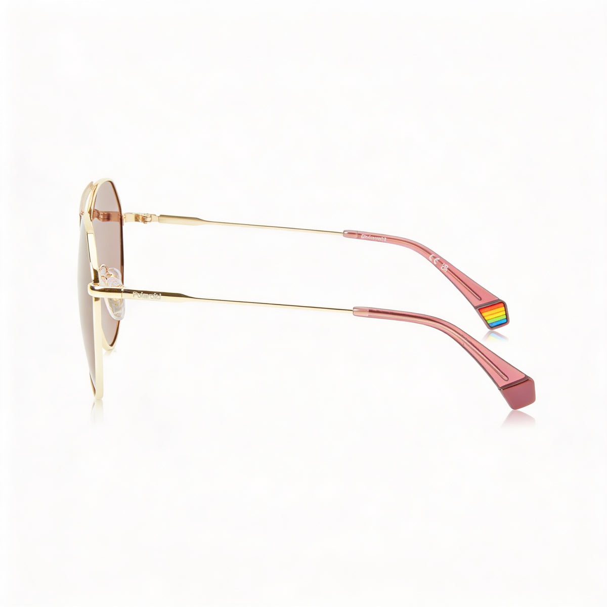 Polaroid PLD 6211/S/X Gold Round Polarized Sunglasses Unisex, 57mm, Photo 3