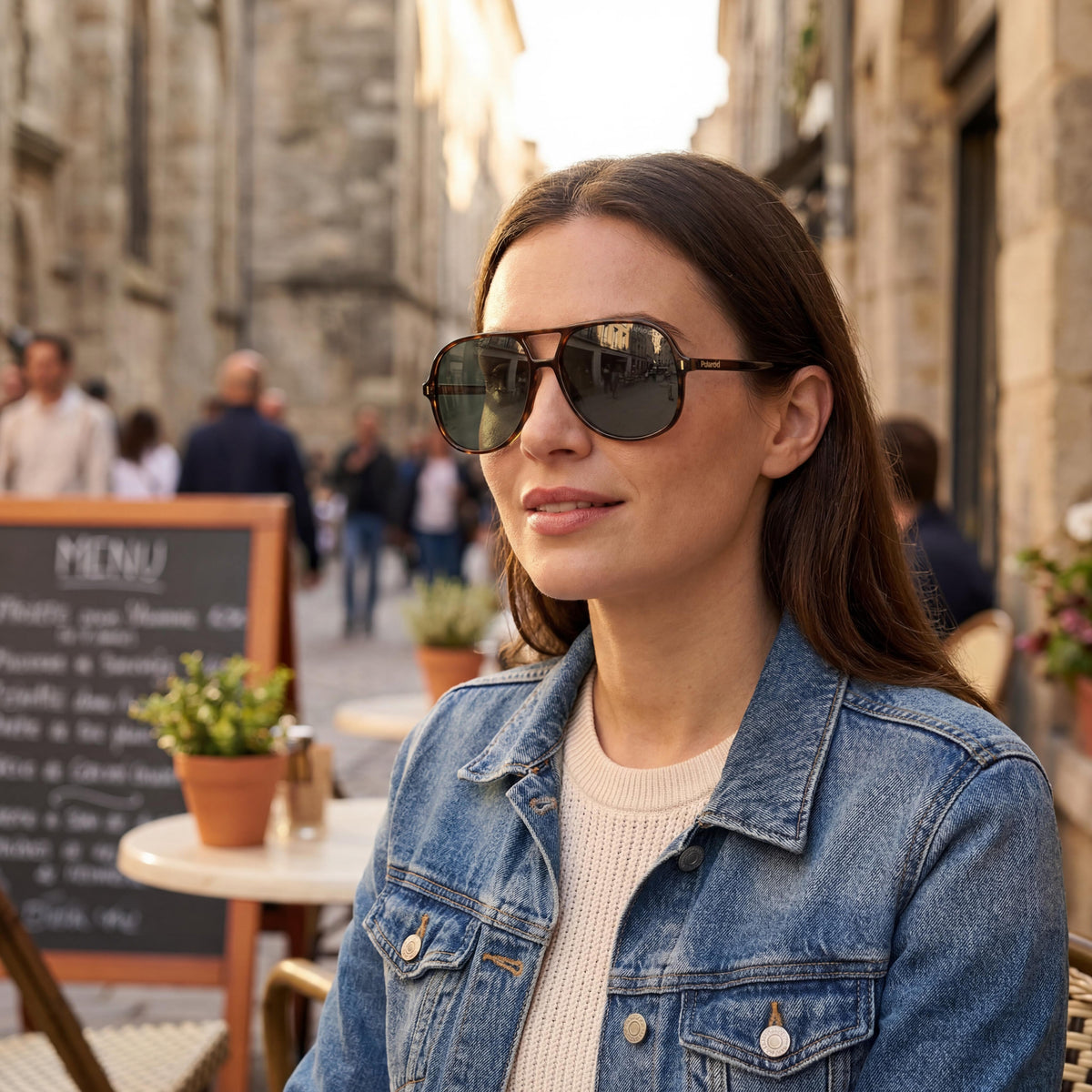 Polaroid PLD 6217/S Havana Aviator Sunglasses for Women, 57mm, Photo 6