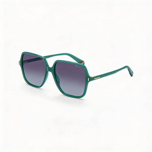 Polaroid PLD 6219/S Square Sunglasses Women — side view, Polarized Grey shaded lens
