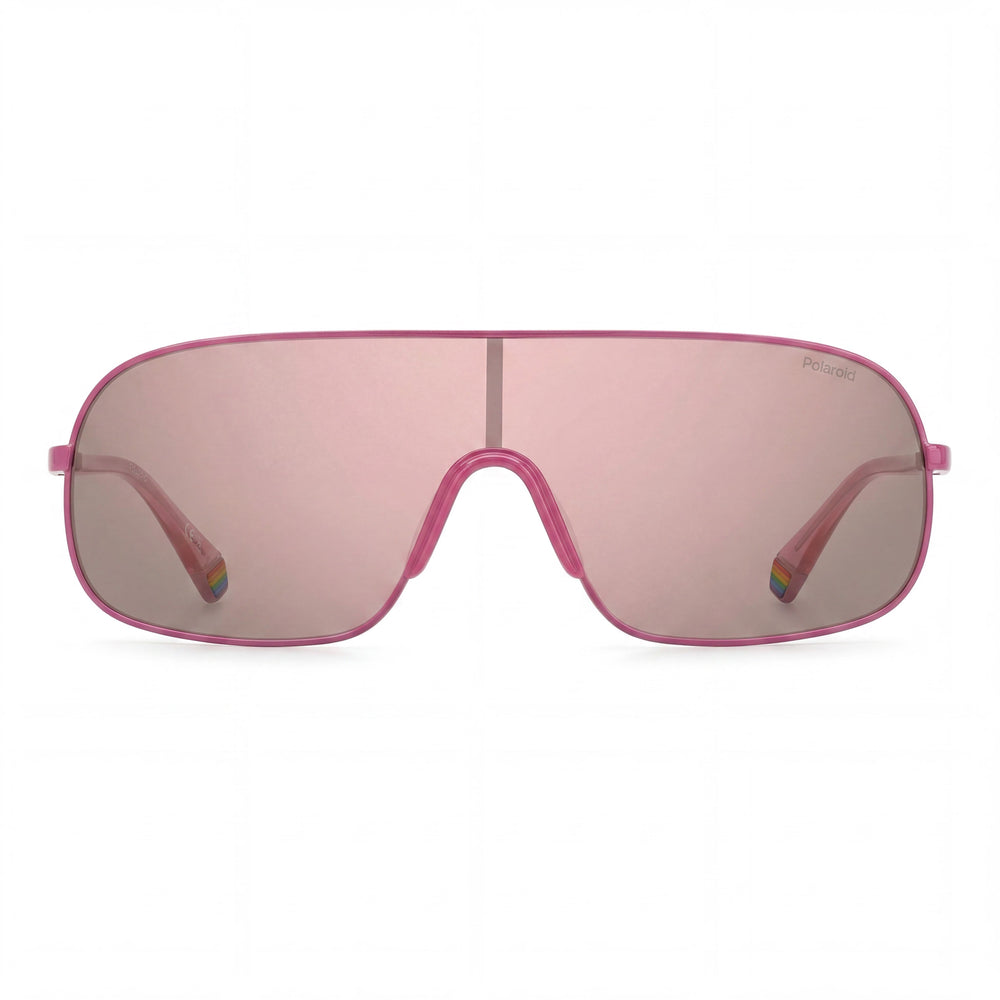 Polaroid Pld 6222/S Shield Sunglasses Unisex — front view, Stainless Steel frame