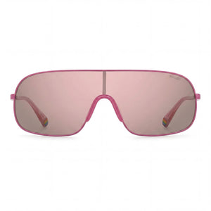 Polaroid Pld 6222/S Shield Sunglasses Unisex — front view, Stainless Steel frame