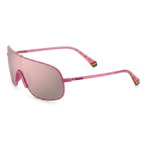 Polaroid Pld 6222/S Fuchsia Shield Sunglasses Unisex, Rose Gold Multilayer lens