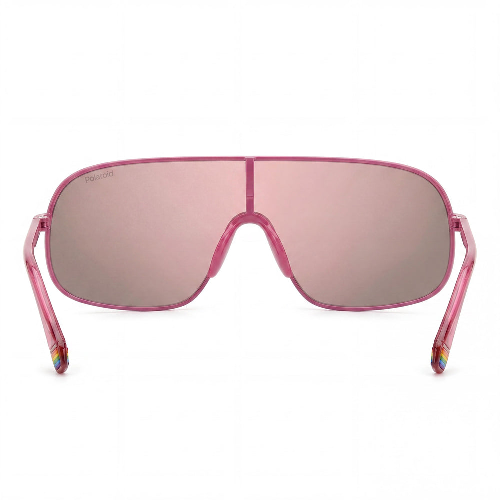 Polaroid Pld 6222/S Shield Sunglasses Unisex — side view, Polarized Rose Gold Multilayer lens