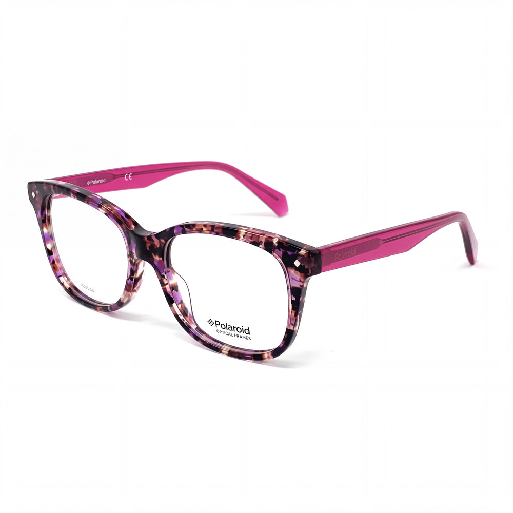 Polaroid Pld D 321 Havana Fuchsia Oval Eyeglasses for Women, Plastic frame