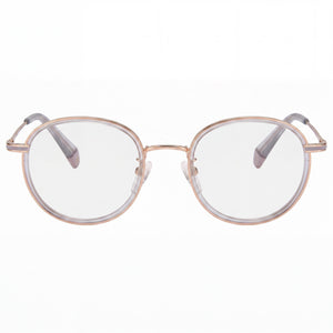 Polaroid PLD D366/F Round Eyeglasses Unisex — front view, Stainless Steel