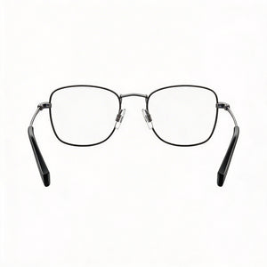 Polaroid Pld D377/G Square Eyeglasses Unisex — side view, Silver Stainless Steel temples