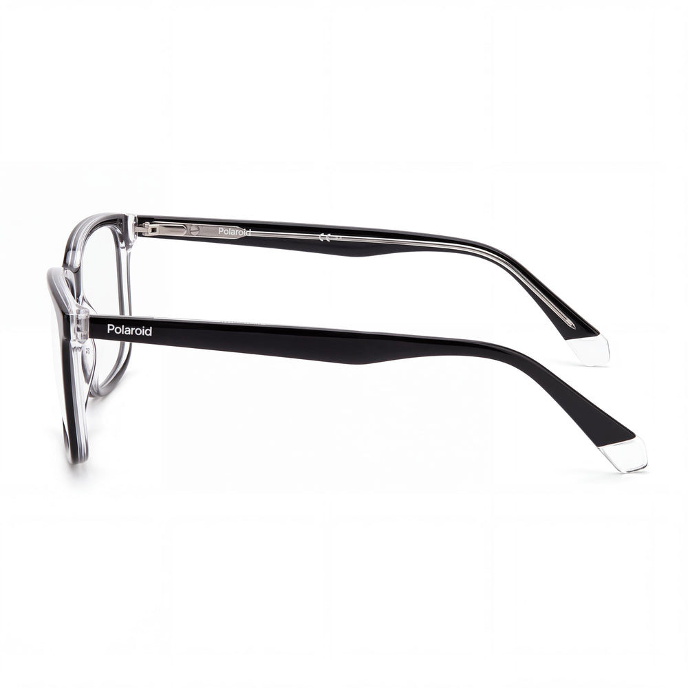Polaroid Pld D394 Rectangle Eyeglasses Men — side view, Black Acetate temples