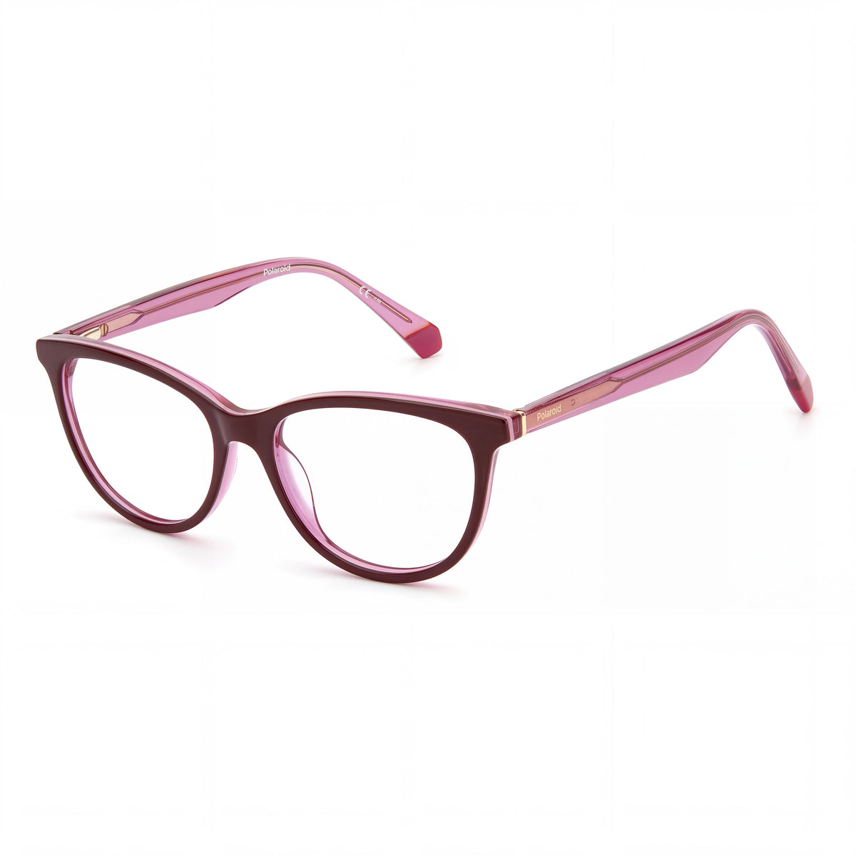 Polaroid Pld D395 Burgundy Pink Oval Eyeglasses for Men, 52mm, Photo 1