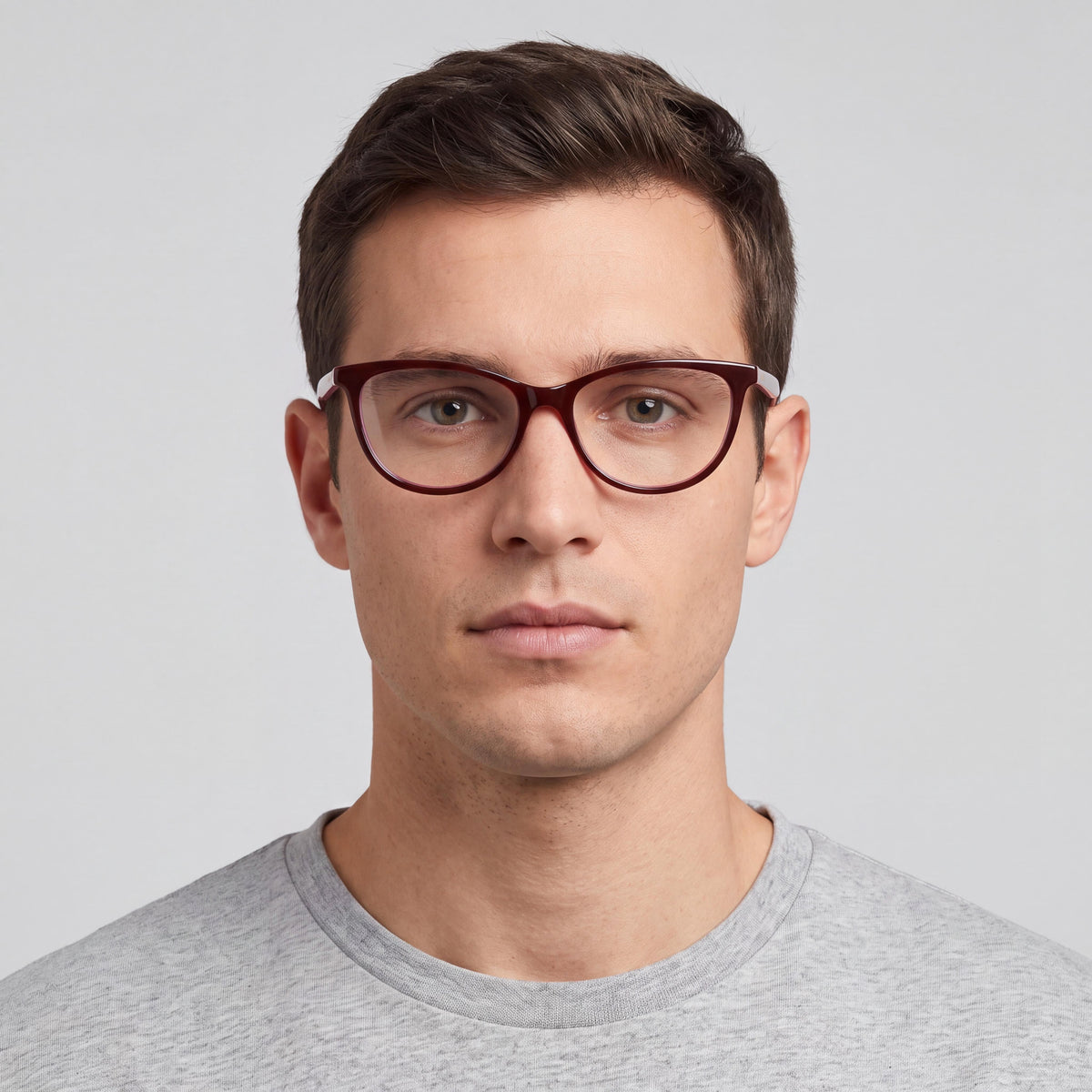 Polaroid Pld D395 Burgundy Pink Oval Eyeglasses for Men, 52mm, Photo 4