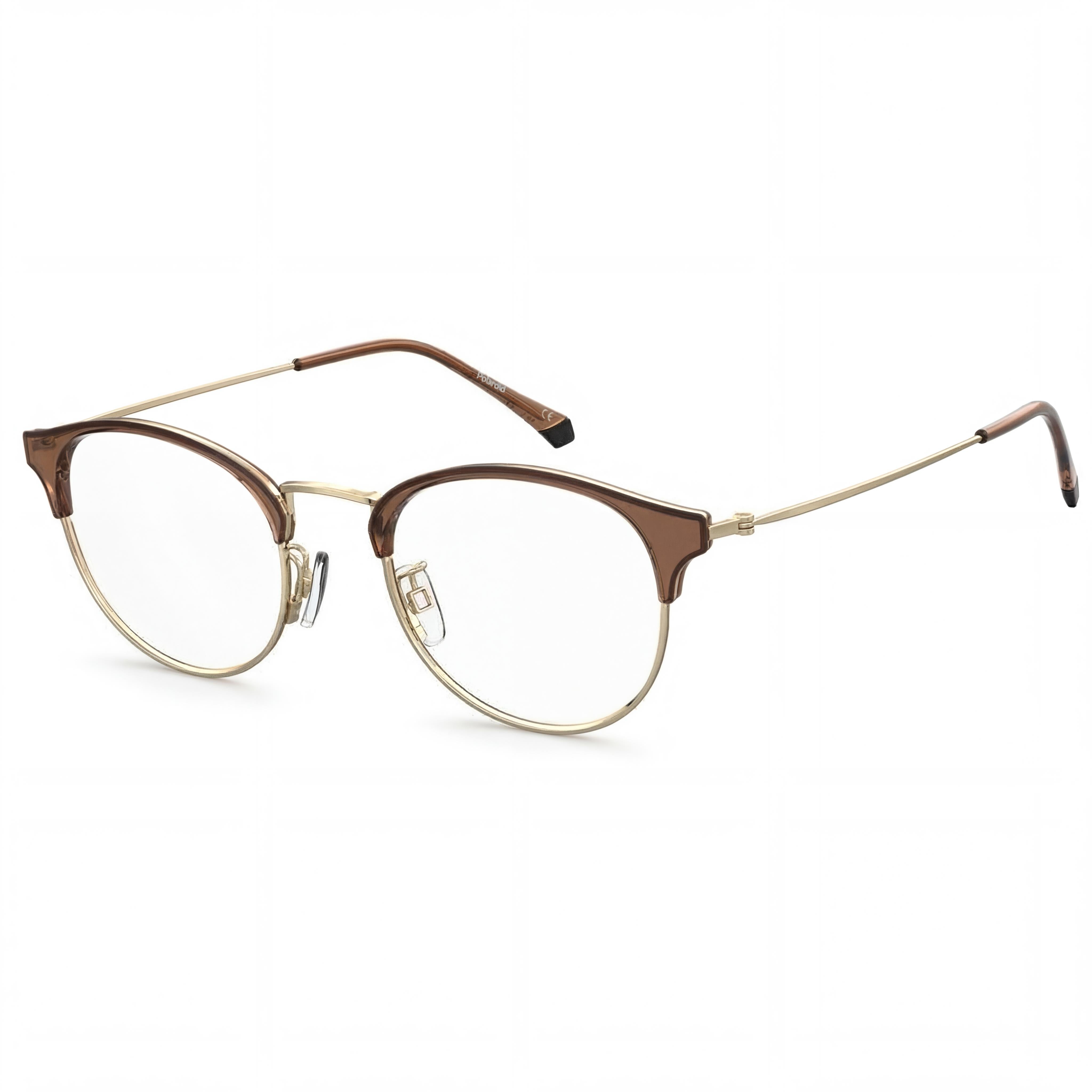 Polaroid PLD D404/G Brown Round Unisex Eyeglasses, Alloy Steel 51mm, Photo 1