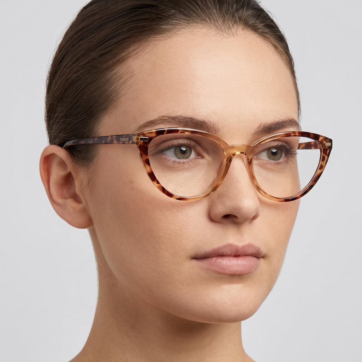 Gafas graduadas Polaroid Pld D432 Havana Beige Cat Eye para mujer, 53mm, Photo 4