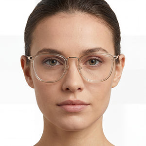 Polaroid PLD D439/G Crystal Gold Eyeglasses Women — lifestyle wear, prescription daily wear