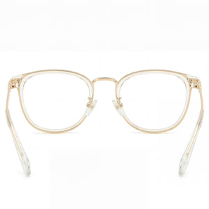 Polaroid Pld D439/G Square Eyeglasses Women — side view, Gold Injected temples