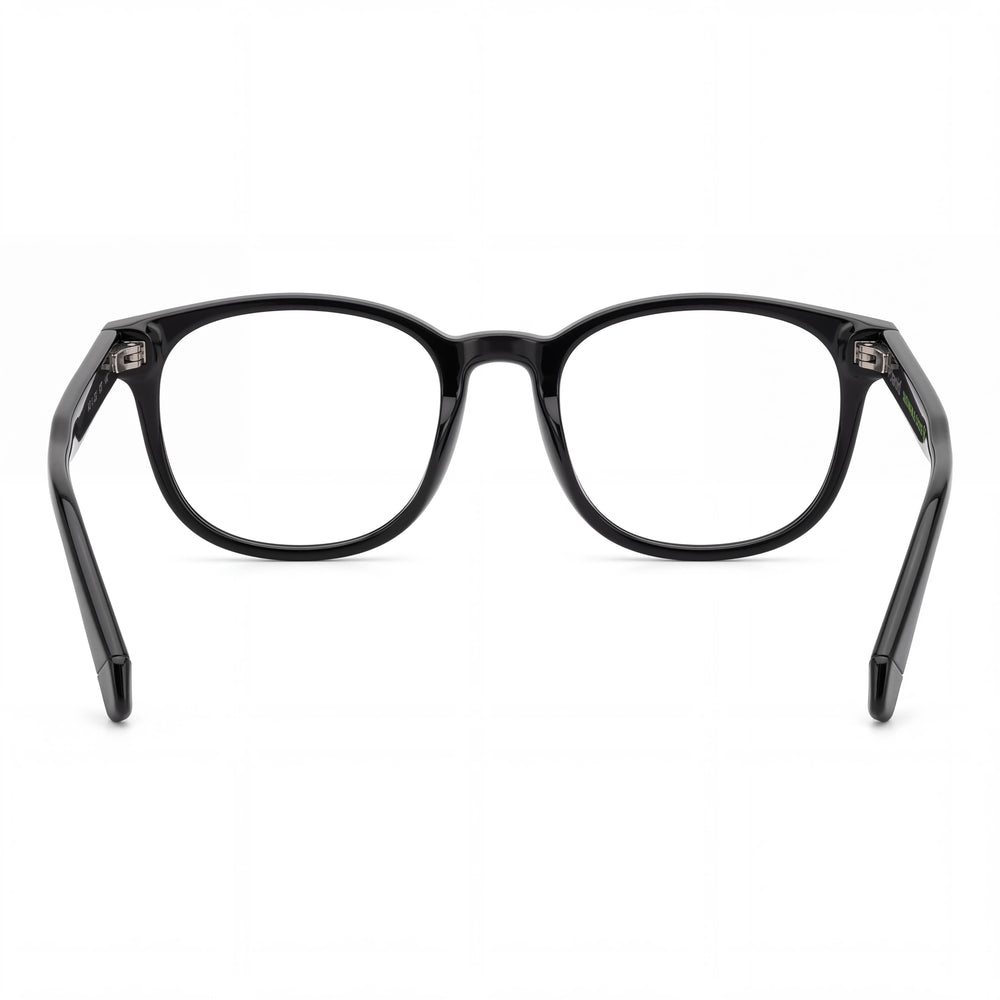 Polaroid PLD D453 Square Eyeglasses Unisex — side view, Black Plastic temples