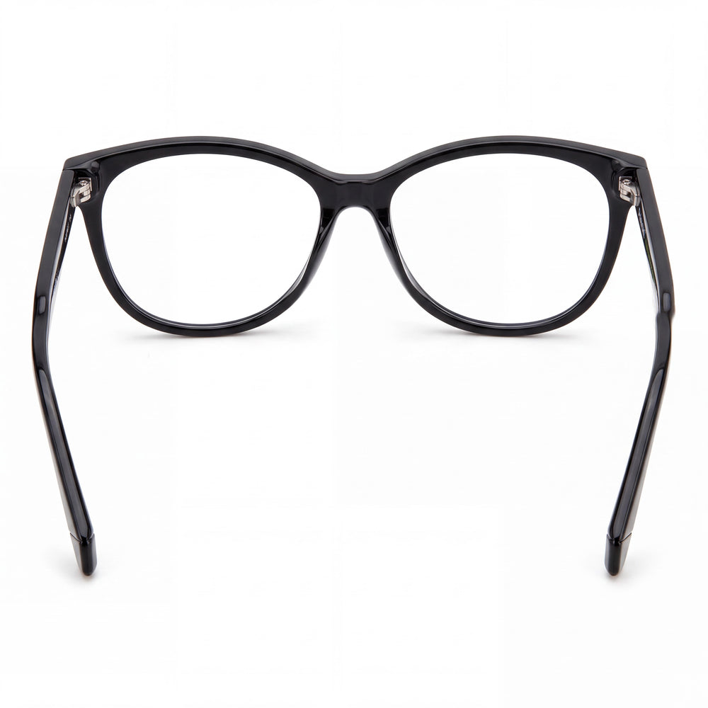 Polaroid Pld D463 Cat Eye Eyeglasses Women — side view, Black Injected temples