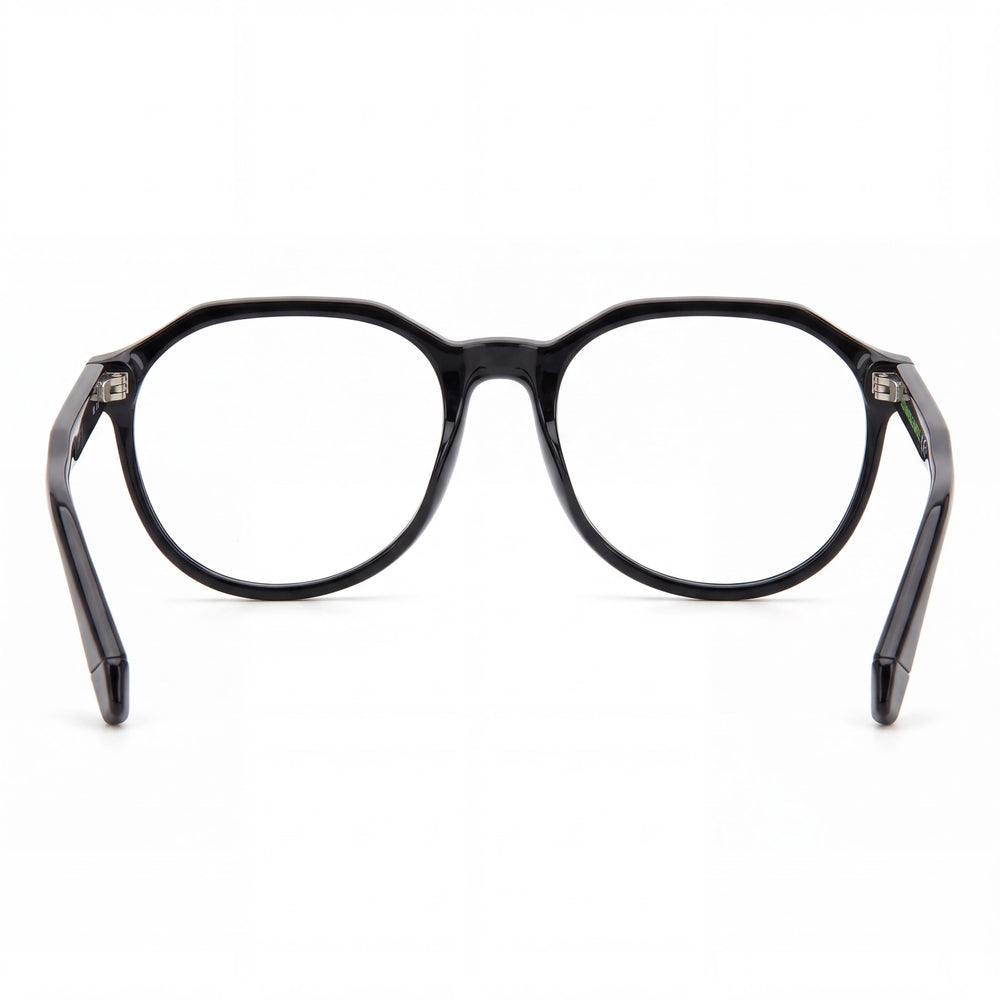 Polaroid Pld D483 Round Eyeglasses Unisex — side view, Black Polyamide temples