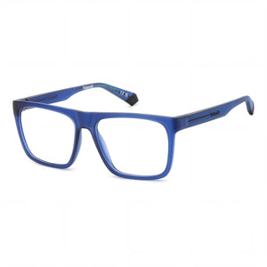 Polaroid PLD D533 Matte Blue Rectangle Eyeglasses for Men, Eco Polyamide frame