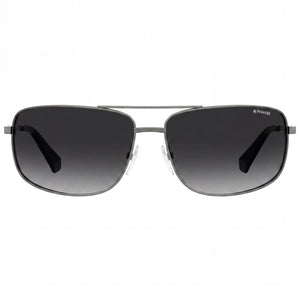 Polaroid Rectangle Sunglasses for Men — front view, Stainless Steel frame