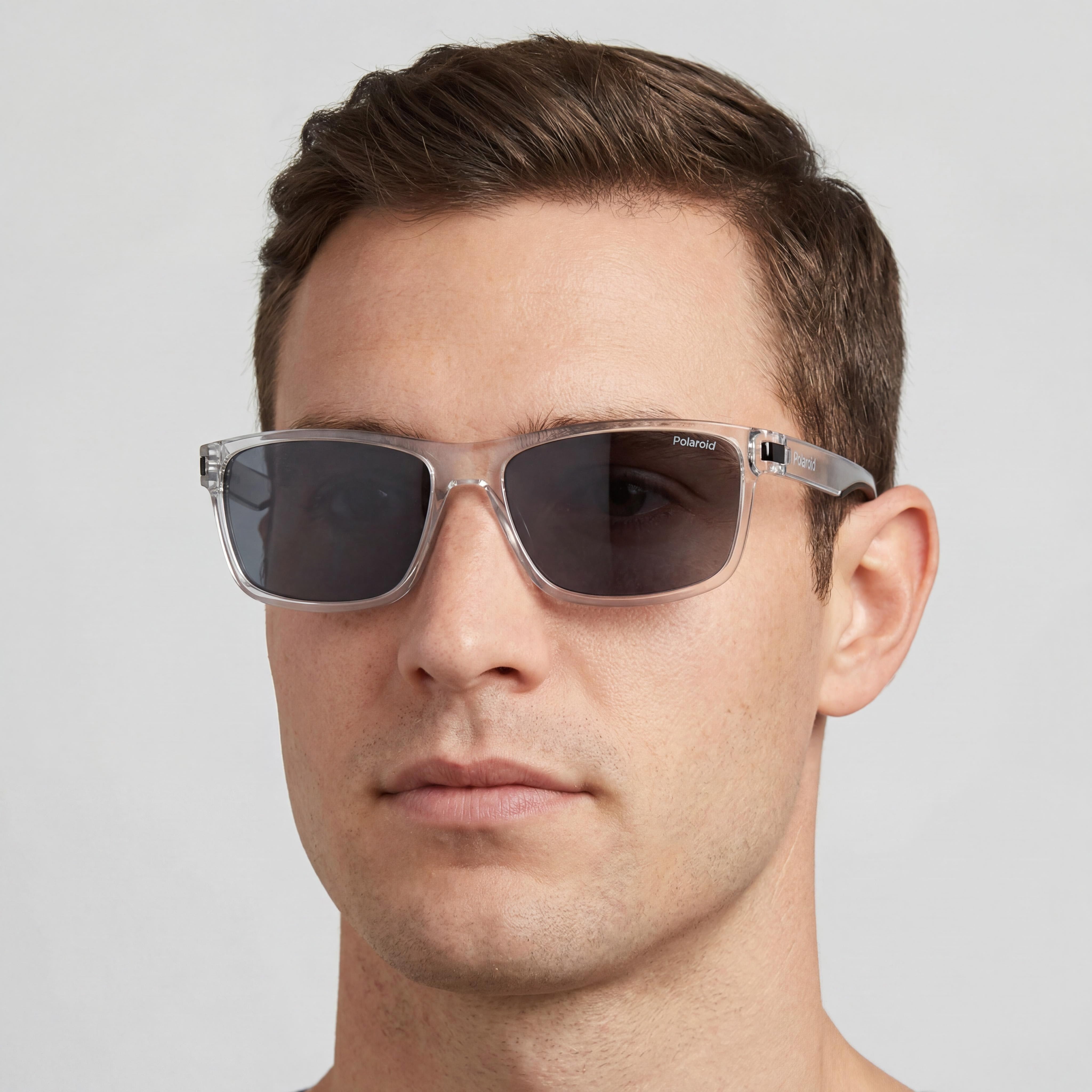 Gafas de sol polarizadas unisex Polaroid Crystal Black Rectangle, 58mm, Photo 4