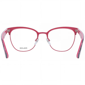 Police Rectangle Eyeglasses Women — side view, Black Acetate and Metal temples