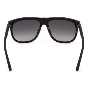 Police Casual Rectangle Sunglasses Men — side view, Smoke Smoke lens