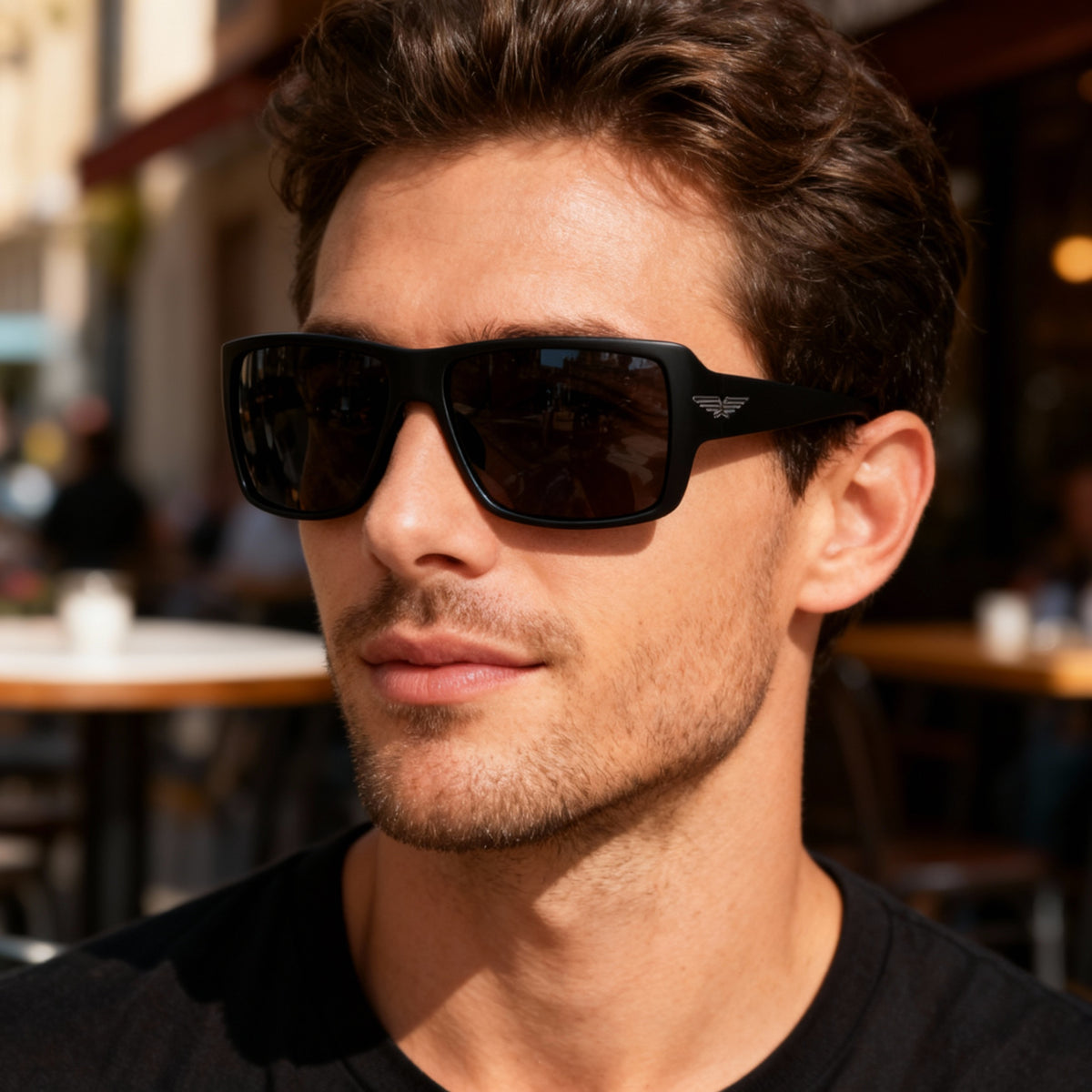Gafas de Sol Rectangulares Negras Police Casual (SPLN37) para Hombre, 65mm, Photo 5